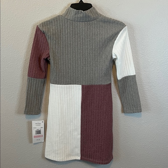 Rare Editions Ribbed Mockneck Colorblock Dress + Necklace Size 10 NWT - Picture 3 of 6